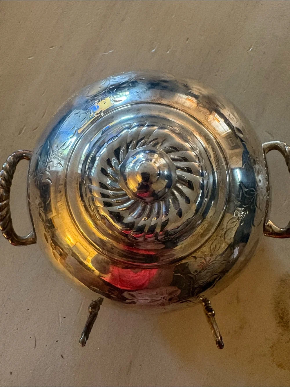 Antique Pairpoint Mfg Co Quadruple Silver Plate Domed Butter Dish Cooler 5166